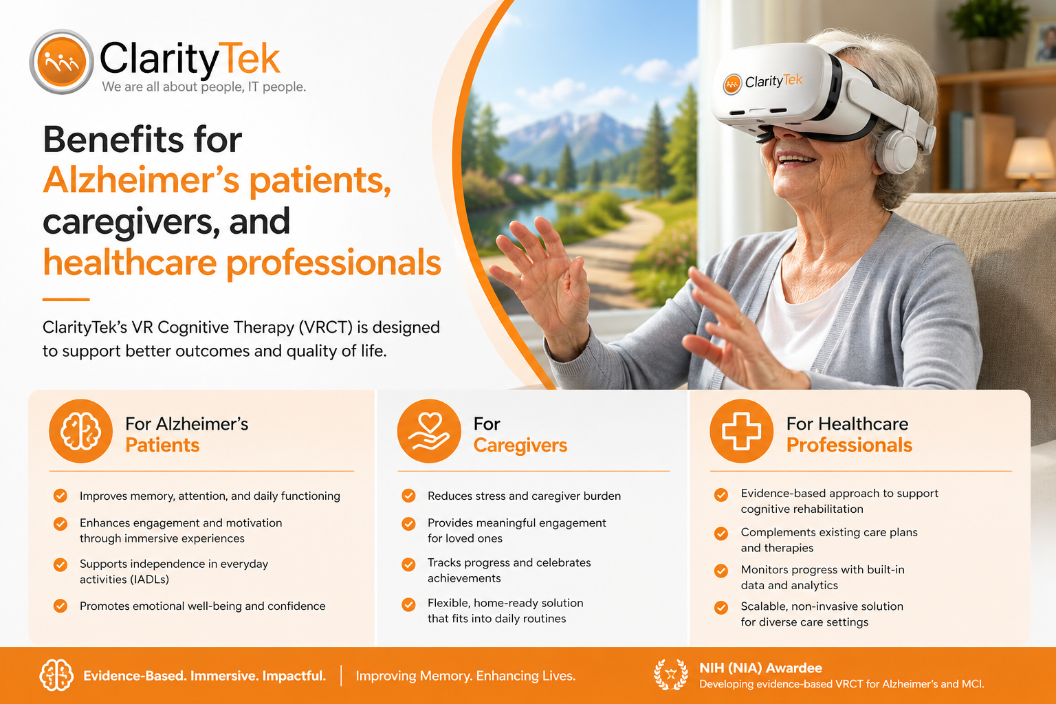 Virtual Reality Cognitive Therapy session for cognitive impairment